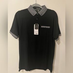 Denim And Flower Polo Shirt with Tags